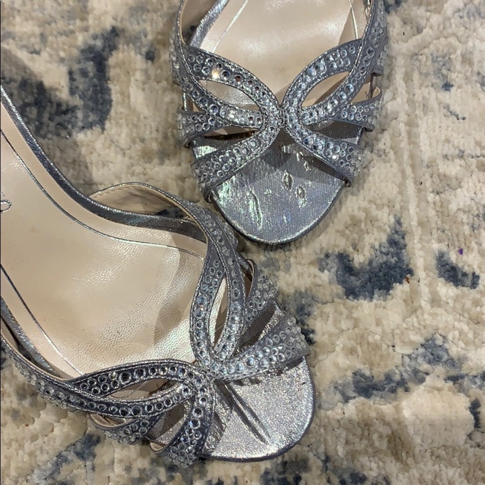 Caparros Silver Lame Heirloom Heels - Picture 3 of 10